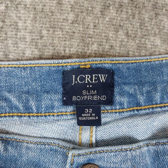 J. CREW Women's 32 (Actual 38x28.5) Slim Boyfriend Jeans Blue Denim Straight - Picture 5 of 8